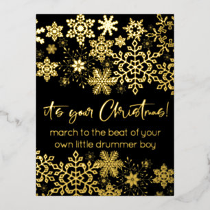 Schneeflocken aus Kalligraphie Es ist Ihre Weihnac Folien Feiertagspostkarte