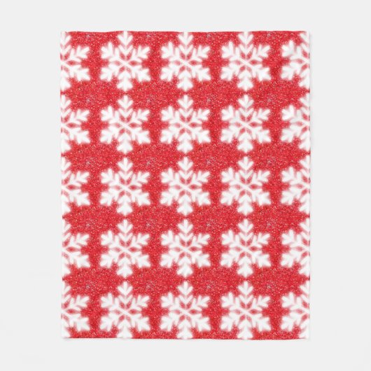 Schneeflocken aus rotem Nordpol | funkelnder Schne Fleecedecke (Vorderseite)