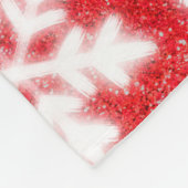 Schneeflocken aus rotem Nordpol | funkelnder Schne Fleecedecke (Ecke)