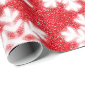 Schneeflocken aus rotem Nordpol | funkelnder Schne Geschenkpapier (Rolleneckpunkt)