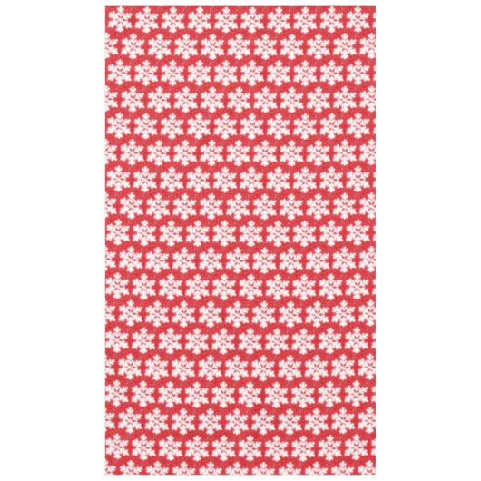 Schneeflocken aus rotem Nordpol | funkelnder Schne Tischdecke (Vorderseite)