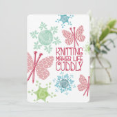 Schneeflocken aus Schmetterlingsgarn Feiertagskarte (Stehend Vorderseite)