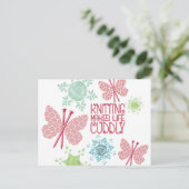 Schneeflocken aus Schmetterlingsgarn Feiertagspostkarte (Stehend Vorderseite)