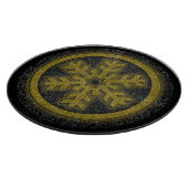 Schneeflocken aus schwarzem Glitzer Schneidebrett (Ecke)