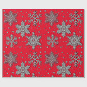 Schneeflocken aus silberfarbenem Glitzer Geschenkpapier (Flach)