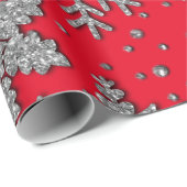 Schneeflocken aus silberfarbenem Glitzer Geschenkpapier (Rolleneckpunkt)