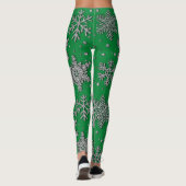 Schneeflocken aus silberfarbenem Glitzer Leggings (Rückseite)