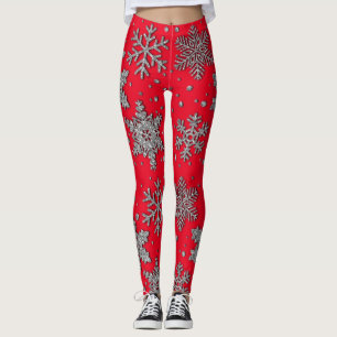 Schneeflocken aus silberfarbenem Glitzer Leggings