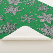 Schneeflocken aus silberfarbenem Glitzer Sherpadecke (3/4)