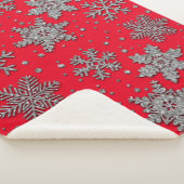 Schneeflocken aus silberfarbenem Glitzer Sherpadecke (3/4)