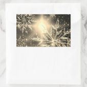 Schneeflocken aus weißem Gold im Winter Rechteckiger Aufkleber (Tasche)