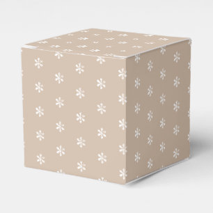 Schneeflocken aus weißem Schnee - beigefarbenes G Geschenkschachtel