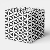 Schneeflocken aus weißem Schnee - Schwarzes Gesche Geschenkschachtel (Rückseite)