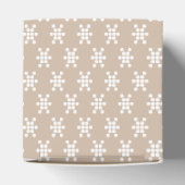 Schneeflocken aus weißem Snowstar-Muster Beige-Ges Geschenkschachtel (Oben)