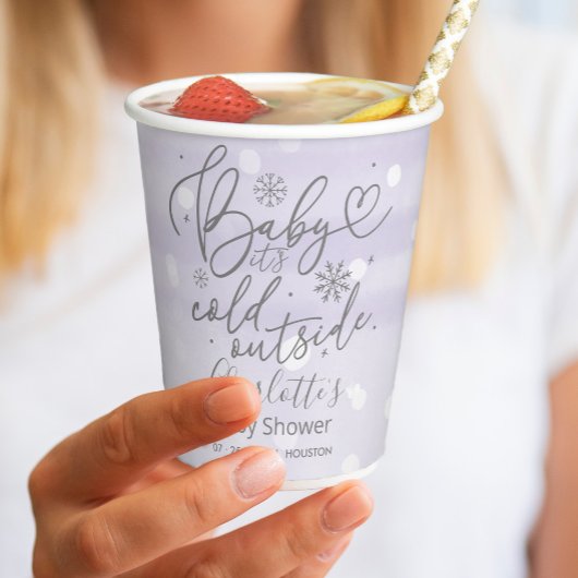 Schneeflocken Baby Es ist kalt draußen Babydusche Pappbecher