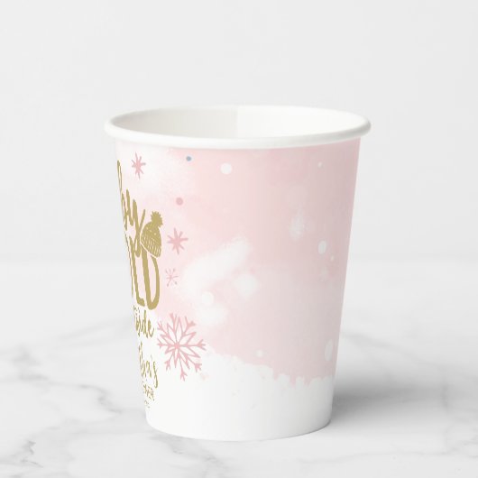 Schneeflocken Baby Es ist kalt draußen Babydusche Pappbecher (Links)