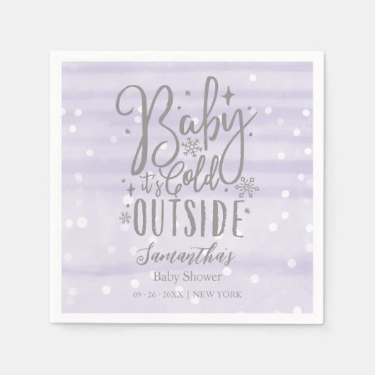 Schneeflocken Baby Es ist kalt draußen Babydusche Serviette (Vorderseite)