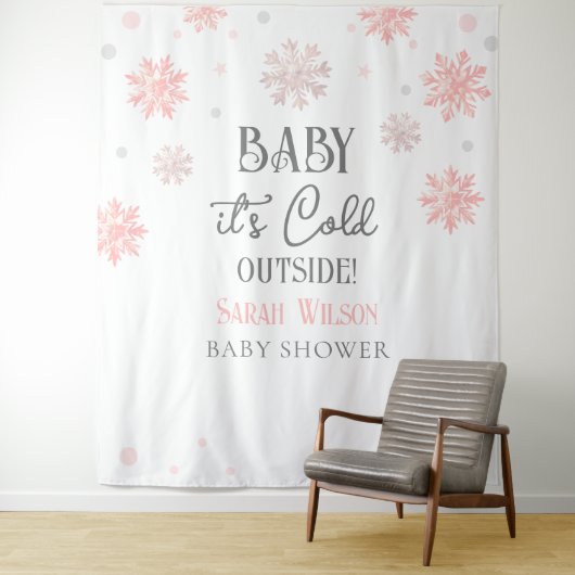 Schneeflocken Baby es ist kalt draußen Babydusche Wandteppich (Beispiel)