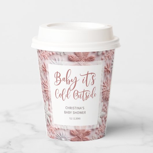 Schneeflocken Baby Es ist kalt draußen Pappbecher (Vorderseite)