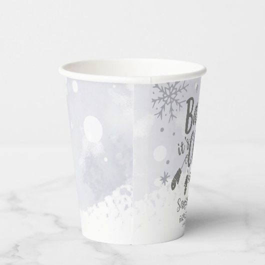 Schneeflocken Baby Es ist kalt Outside Baby Dusche Pappbecher (Rechts)