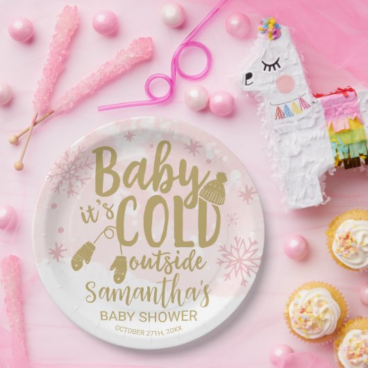 Schneeflocken Baby Es ist kalt Outside Baby Dusche Pappteller (Party)