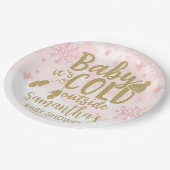 Schneeflocken Baby Es ist kalt Outside Baby Dusche Pappteller (Schrägansicht)