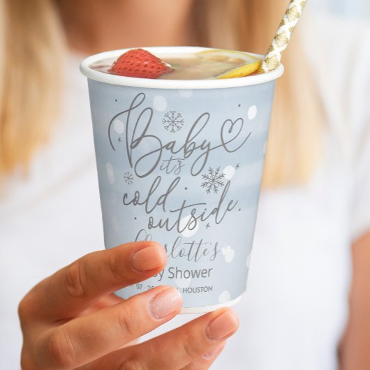 Schneeflocken Baby Es ist kalt Outside Boy Baby Du Pappbecher