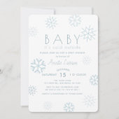 Schneeflocken Baby seine kalte Außendusche Einladu Einladung (Vorderseite)