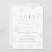 Schneeflocken Baby seine kalte Außendusche Einladu Einladung (Vorderseite)