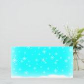 SCHNEEFLOCKEN BABYBLUE FEIERTAGSKARTE (Stehend Vorderseite)
