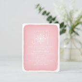 Schneeflocken-Babydusche - rosa Einladung (Stehend Vorderseite)