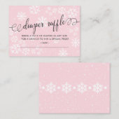 Schneeflocken Babydusche Windeln Raffle Ticket Begleitkarte (Vorne/Hinten)
