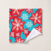 Schneeflocken Badhandtuch Set (Waschlappen)