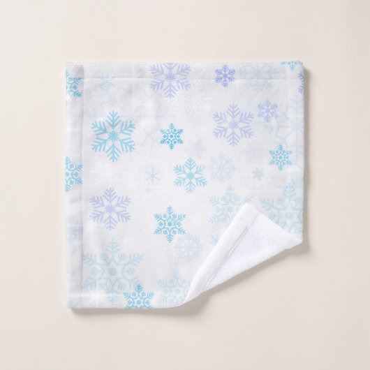Schneeflocken Badhandtuch Set (Waschlappen)