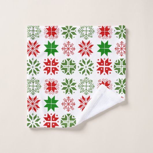 Schneeflocken Badhandtuch Set (Waschlappen)