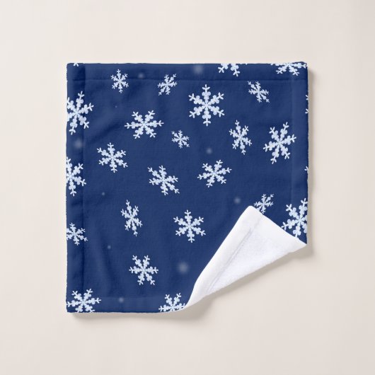 Schneeflocken Badhandtuch Set (Waschlappen)