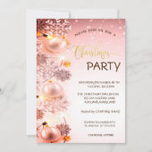 Schneeflocken, Bälle, Saitenlichter, Schnee Weihna Einladung (Vorderseite)