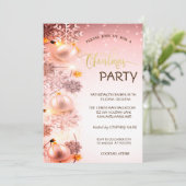 Schneeflocken, Bälle, Saitenlichter, Schnee Weihna Einladung (Stehend Vorderseite)