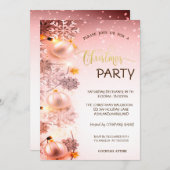 Schneeflocken, Bälle, Saitenlichter, Schnee Weihna Einladung (Vorne/Hinten)