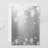 Schneeflocken, Balls Silber Weihnachtsunternehmen Einladung (Rückseite)