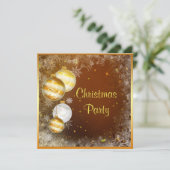 Schneeflocken & Baubles Weihnachts-Party Einladung (Stehend Vorderseite)