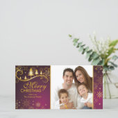 Schneeflocken & Bäume Frohe Weihnachten Familienfe (Stehend Vorderseite)