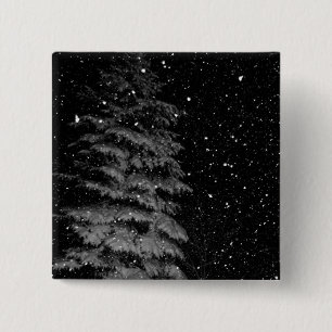 Schneeflocken bei Nacht einzigartiges Foto Button