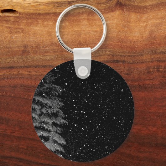 Schneeflocken bei Nacht einzigartiges Foto Schlüsselanhänger (Vorderseite)