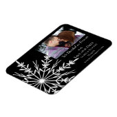 Schneeflocken bei Schwarzer Winterhochzeit Magnet (Linke Seite)
