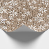 Schneeflocken - Beige Jute Textur Geschenkpapier (Ecke)