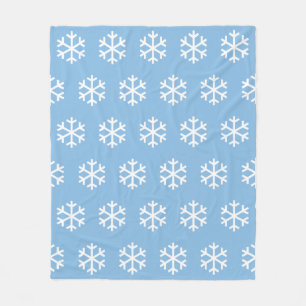 Schneeflocken Blau Fleece-Decke Fleecedecke