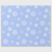 Schneeflocken Blau Geschenkpapier (Flach)