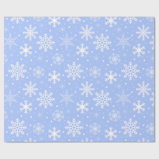 Schneeflocken Blau Geschenkpapier (Flach)