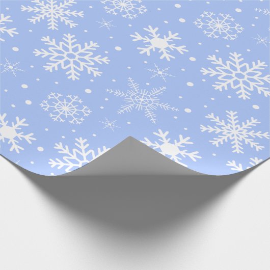 Schneeflocken Blau Geschenkpapier (Ecke)
